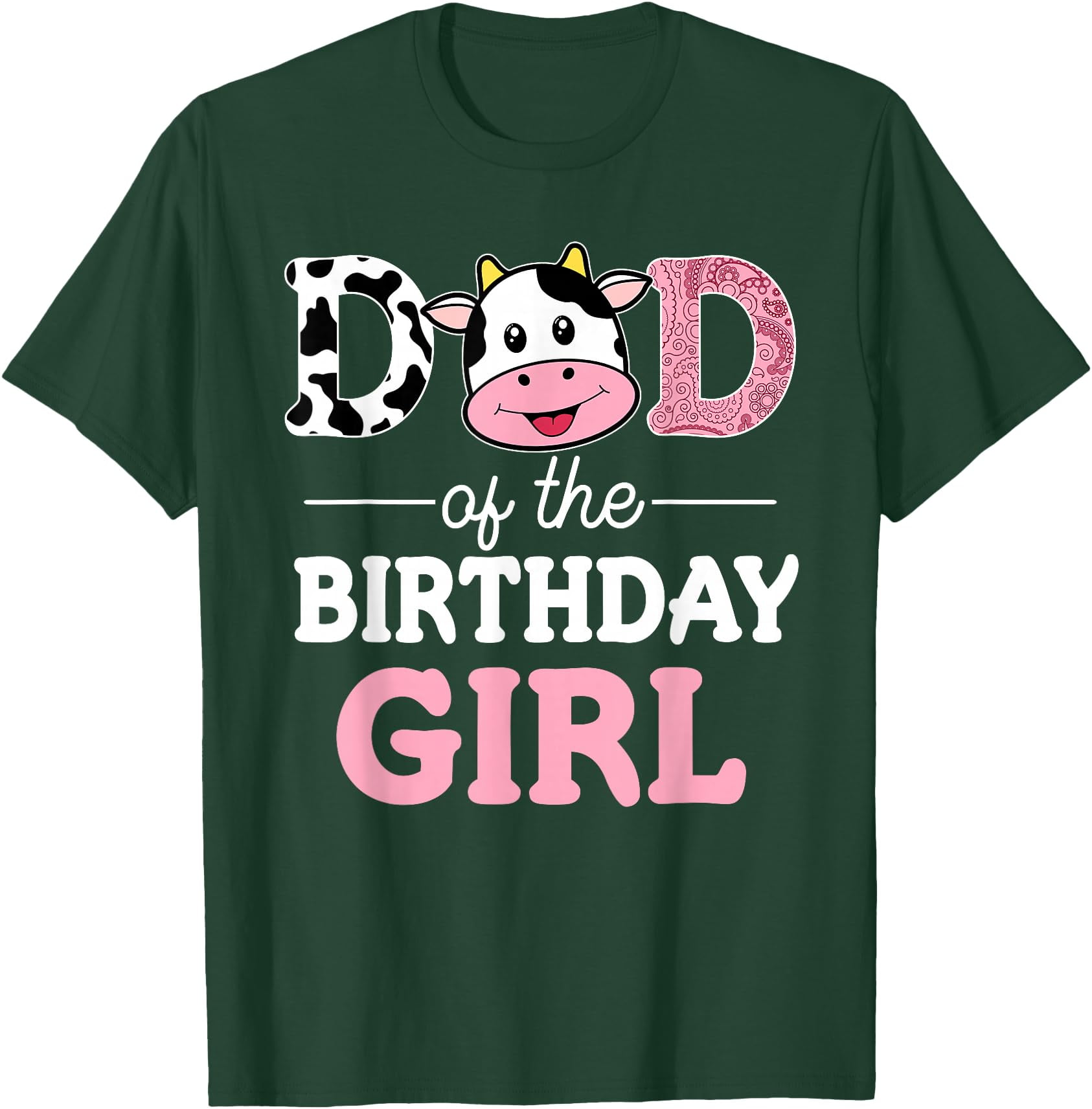 Dad of The Birthday Girl Farm Cow Daddy Papa 1st Softstyle Unisex T