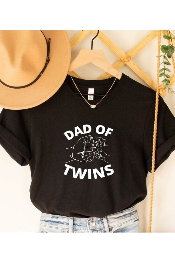 Dad of Twins T Shirt, Father And Sons Shirt for Twin Dads, Fist Bumps Twin Dad Shirt, Real Men Make Twins, Father Of Twins Father's Day Gift