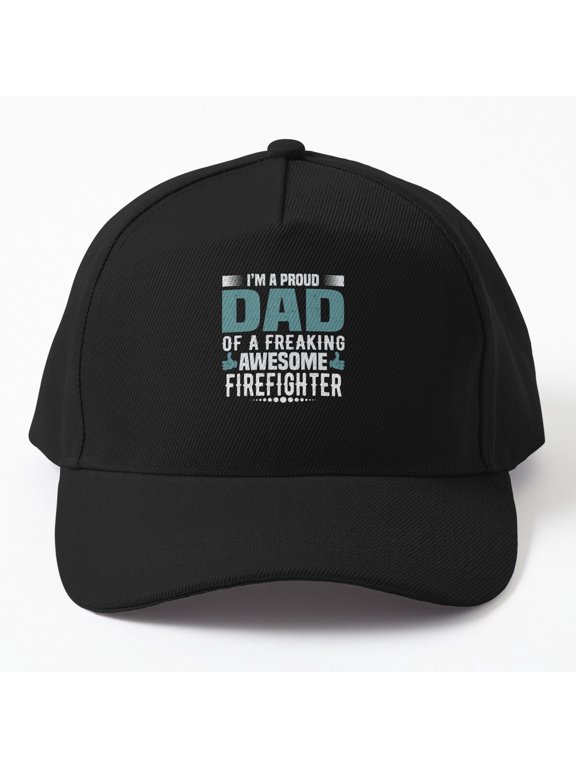 Dad of an Awesome Firefighter Baseball Hat, Service Family Appreciation Graphic Design, Classic Cap