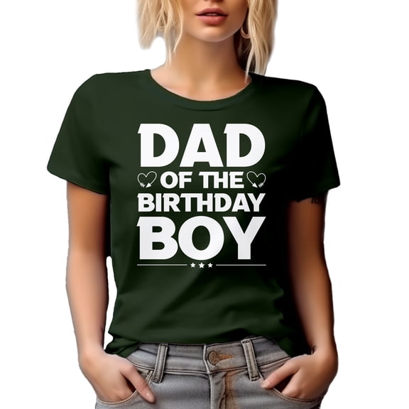 Dad of the Birthday Boy, Son's B-day, Father of the Celebrant, Military Green T-Shirt, XL