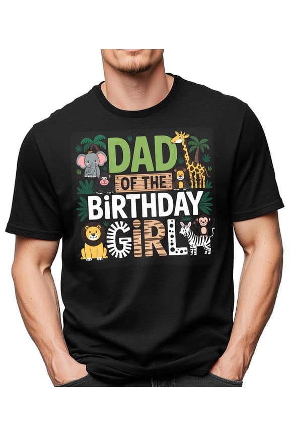 Dad of the Birthday Girl Shirt, Safari Party Tee, Jungle Theme Dad Outfit, Cute Zoo Animal Father Gift for Daughter's Celebration