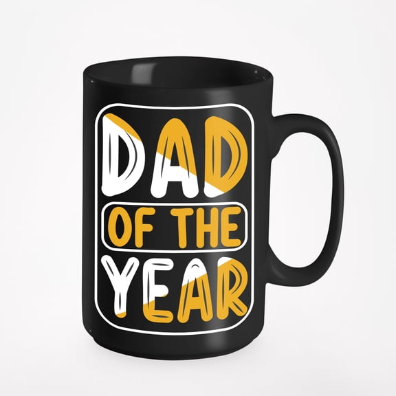 Dad of the Year, Father's Day or Birthday, Black 15oz Ceramic Mug