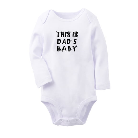This is Dad's Baby Twins Babies Rompers, Newborn Baby Unisex Bodysuits, Infant Jumpsuits, Toddler 0-12 Months Kids Long Sleeves Oufits (White, 6-12 Months)