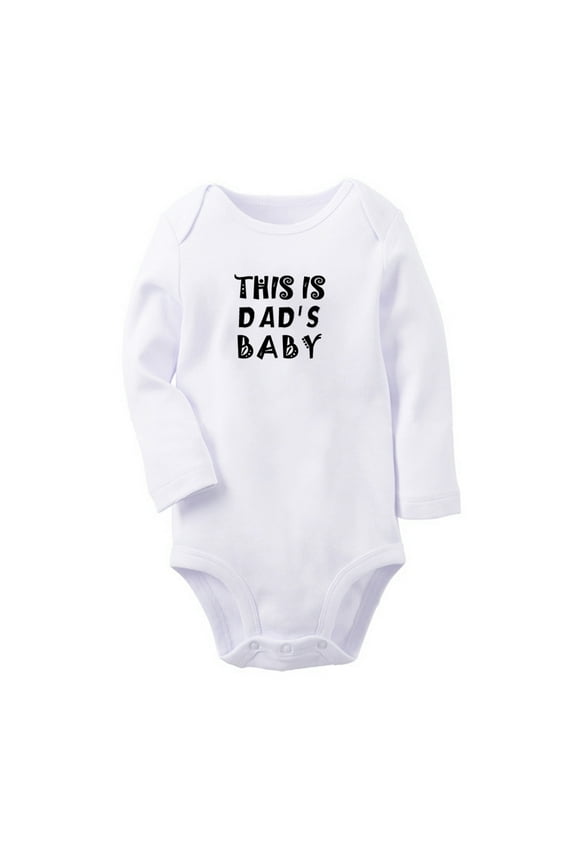 This is Dad's Baby Twins Babies Rompers, Newborn Baby Unisex Bodysuits, Infant Jumpsuits, Toddler 0-12 Months Kids Long Sleeves Oufits (White, 6-12 Months)