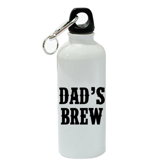 Dad's Brew White Aluminum Sports 20 oz Water Bottle