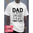 thumbnail image 1 of Dad's First Love men white 180G 100% Cotton Stylish summer outerwear Original Unisex Shirt Short Sleeve tshirts Basic Unisex Shirt Crewneck tshirts, 1 of 7