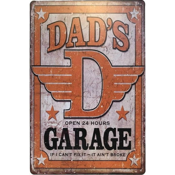 Dad's Garage Metal Signs Vintage Car Sign Home Garage Decor Man Cave (Dad's Garage) Size: 8 x 12 Inches