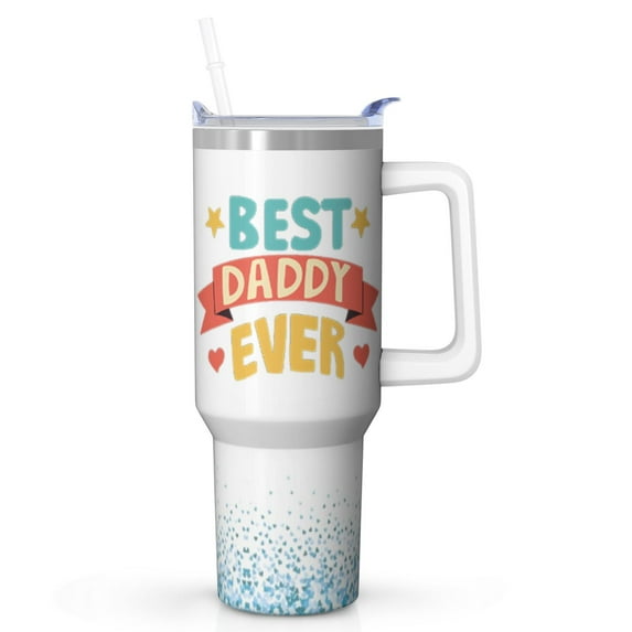 Dad's Leadership Tumbler 40oz - Insulated Stainless Steel Cup with Lid & Straw, Best Dad Ever, Admiration Gift for Dad for Father's Day, Birthday, Christmas Holiday