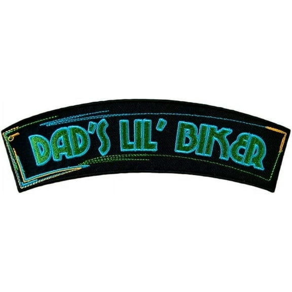 Dad's Lil' Biker Embroidered Rocker Patch, Kids Rocker Patches