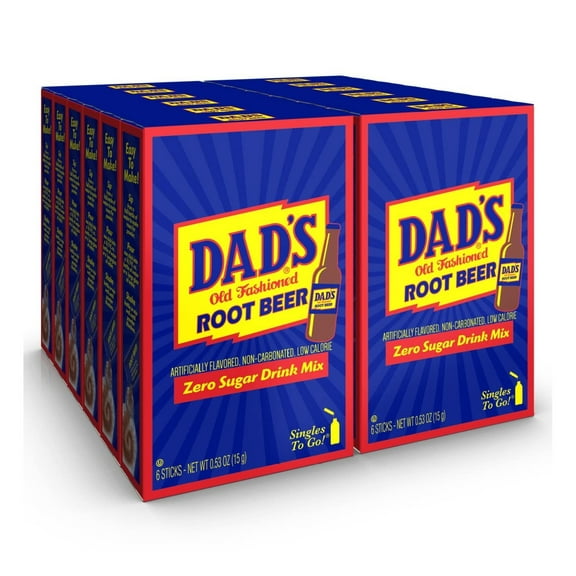 Dad's Old Fashion Rootbeer Singles To Go Drink Mix, 0.53 OZ, 6 CT