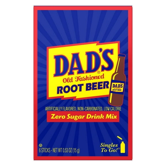 Dad's Old Fashioned Root Beer Drink Mix, 6 packets, 15g/0.5 oz. Box