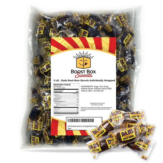 Dad's Root Beer Barrels Hard Candy Individually Wrapped Bulk (2 Pound)