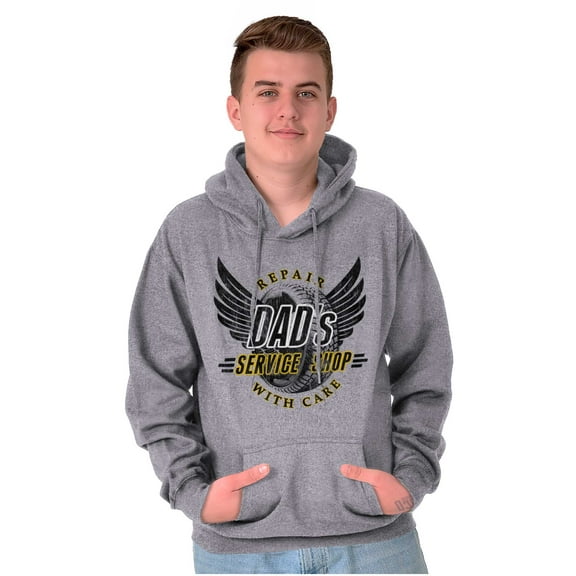 Dad's Service Shop Car Auto Mechanic Hoodie Hooded Sweatshirt Men Brisco Brands L