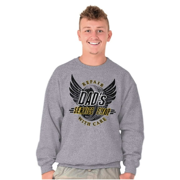 Dad's Service Shop Car Auto Mechanic Men's Crewneck Sweatshirt Brisco Brands S