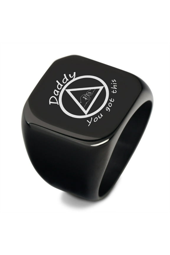 Dad's Sobriety Anniversary Ring Fist to Fist Supportive Sober Addiction Recovery Memorable Thumb Ring for Daddy Father Papa Inspirational AA Gift for Recoverying, #11