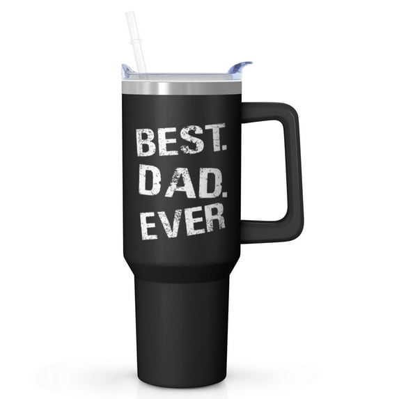 Dad's Workout Tumbler 40oz - Insulated Stainless Steel Cup with Lid & Straw, Best Dad Ever, Gym Gift for Dad for Father's Day, Birthday, Christmas from Daughter