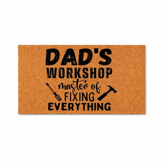 Dad's Workshop Master Of Fixing Everything Doormat, Funny Entryway Door Mat, Tool Theme Home Decor SIZE_HERE (16x24 inches) WoodByStu 7532