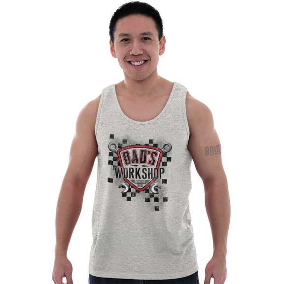 Dad's Workshop Father's Day Tools Tank Top Sleeveless Tee Men Brisco Brands S