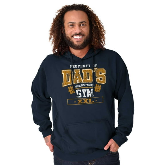 Dad's World Famous Gym Workout Father Hoodie Hooded Sweatshirt Men Brisco Brands S