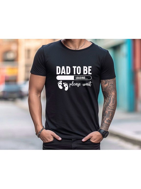 Dad to Be Loading Shirt - Funny Pregnancy Announcement Tee - New Dad Gift - Expecting Father T-shirt - Baby Feet Design - Father's Day Gift