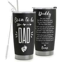 Dad to Be Stainless Steel Tumbler 20oz - First Fathers Day Gift From Baby - Pregnancy Announcement - Baby Reveal for Husband