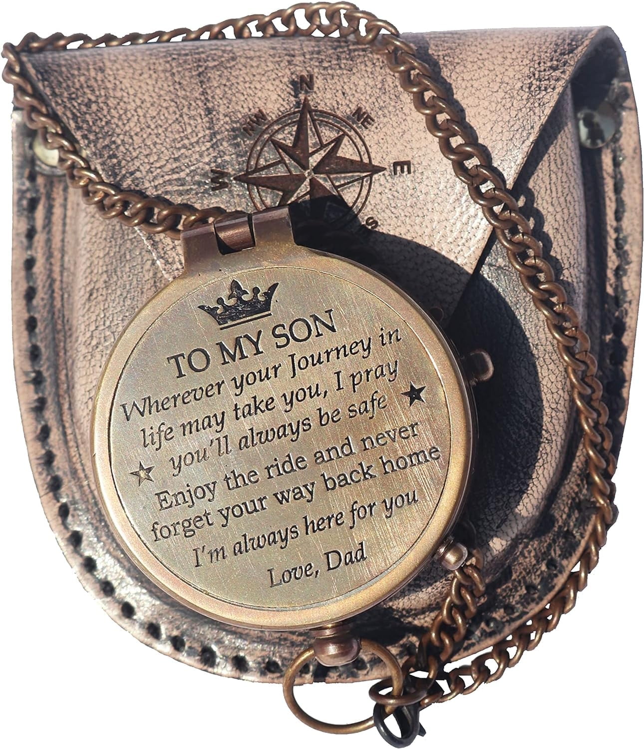 Dad to Son Compass to My Son Love Dad Father to Son Gifts - Graduation Day Gifts for Son - Son Birthday Gifts - Confirmation Gifts for Son