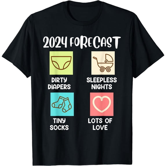 Dad to be 2024 Mom to be 2024 Baby Forecast 2024 T-Shirt