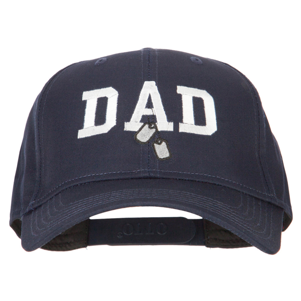 Dad with Military Dog Tags Embroidered Solid Cotton Pro Style Cap ...