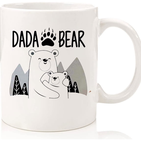 Dada Bear Fathers Day Mug Gift For Dad New Dad Coffee Cup, Ceramic Novelty Coffee Mugs 11oz, 15oz Mug, Tea Cup, Gift Present Mug For Birthday, Christmas Thanksgiving Festival