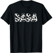 Dada Cow Print Cow Pattern Fathers Day T-Shirt