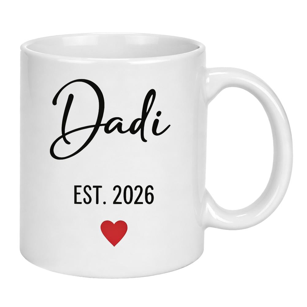“Dada & Dadi Est. 2026” Commemorative Mug Set — Exclusive Coffee Cups for Mother’s Day & Father’s Day, a Cherished Keepsake for New Grandparents, and a Special Mug for Announcing the Baby’s Arrival