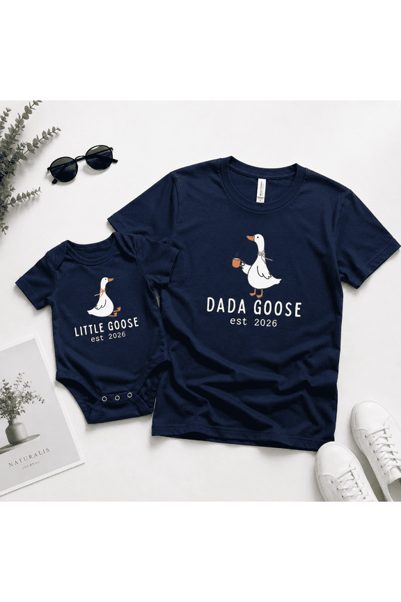 Dada Goose Comfort Colors Shirt, Little Goose Baby Bodysuit, Matching Dad And Baby Outfit, First Fathers Day Gift, New Dad Gift, Daddy And Me Set