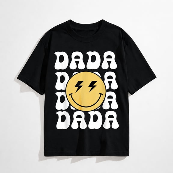 Dada Happy Face Birthday Family Matching Theme T-Shirt