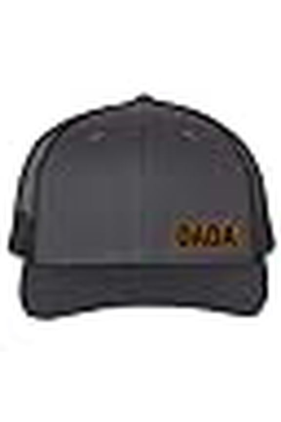 Dada Vegan Leather Patch Cap, Richardson 112, Dad Hat, Dad Gift, Leather Richardson Hat 112 (Charcoal Black)