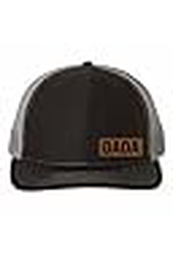 Dada Vegan Leather Patch Cap, Richardson 112, Richardson Hat, Dad Hat, Dad Gift, Dada Hat, Richardson Cap, Leather Richardson Hat 112 (Black Charcoal)