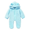 thumbnail image 1 of Dadaria Baby Clothes 60-80 Newborn Baby Boy Girls Winter Fleece Jumpsuit Solid Hooded Romper Warm Outwear Mint Green 6-12 Months,Baby, 1 of 8