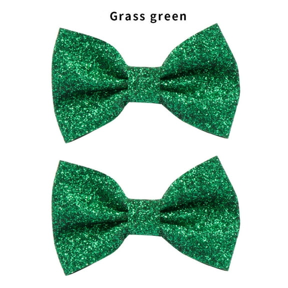 Dadaria Barrettes for Girls 1Pair Infant Baby Toddler Girls Solid BlingBling Bow Hair Clips Hair Accessories Green ,Boys Girls
