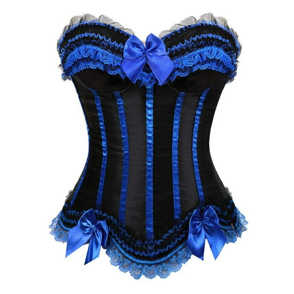 Dadaria Corset Tops for Women Plus Size Corsets For Women Black Bustier Lingerie For Halloween Costume Dress Bustier Top Gothic Shapewear Underwear Blue XL,Women