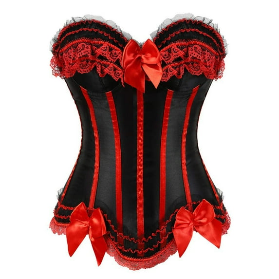 Dadaria Corset Tops for Women Plus Size Corsets For Women Black Bustier Lingerie For Halloween Costume Dress Bustier Top Gothic Shapewear Underwear Red XXXL,Women