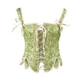 thumbnail image 1 of Dadaria Corset Tops for Women Fashion Women Sweet Tie Corset Petals Print Underwear Shapewear Green L, 1 of 5