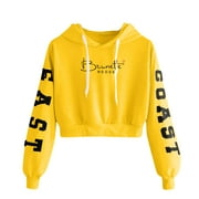 Dadaria Crop Sweatshirts for Women Cheap East Coast Long Sleeve Tops Ladies Printed Sweatshirt Short Blouse S Small,Female