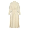 thumbnail image 1 of Dadaria Fall Casual Dresses for Women 2022 Women's Fashion Turndown Collar Loose Cotton Linen Long Sleeve Tightness High Waist Dress Beige XS,Women, 1 of 6