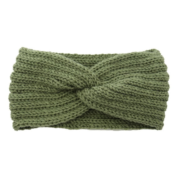 Dadaria Headband for Women Soft Stretch Ear Warmer Headband Women Winter Cable Knit Headbands Hairbands Army Green One size,Women