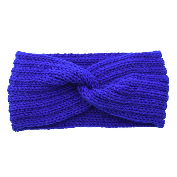 Dadaria Headband for Women Soft Stretch Ear Warmer Headband Women Winter Cable Knit Headbands Hairbands Dark Blue One size,Women