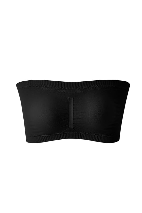Strapless Bras for Women Wireless Women Stretch Strapless Bra,Summer Bandeau Bra,Plus Size Strapless Bra,Comfort Wireless Bra Black M,Women