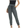 thumbnail image 1 of Dadaria Teacher Pants for Women Trendy Women's High Waist Tie Up All Match Casual Corset Women's Trousers Pants Dark Gray S,Women, 1 of 1