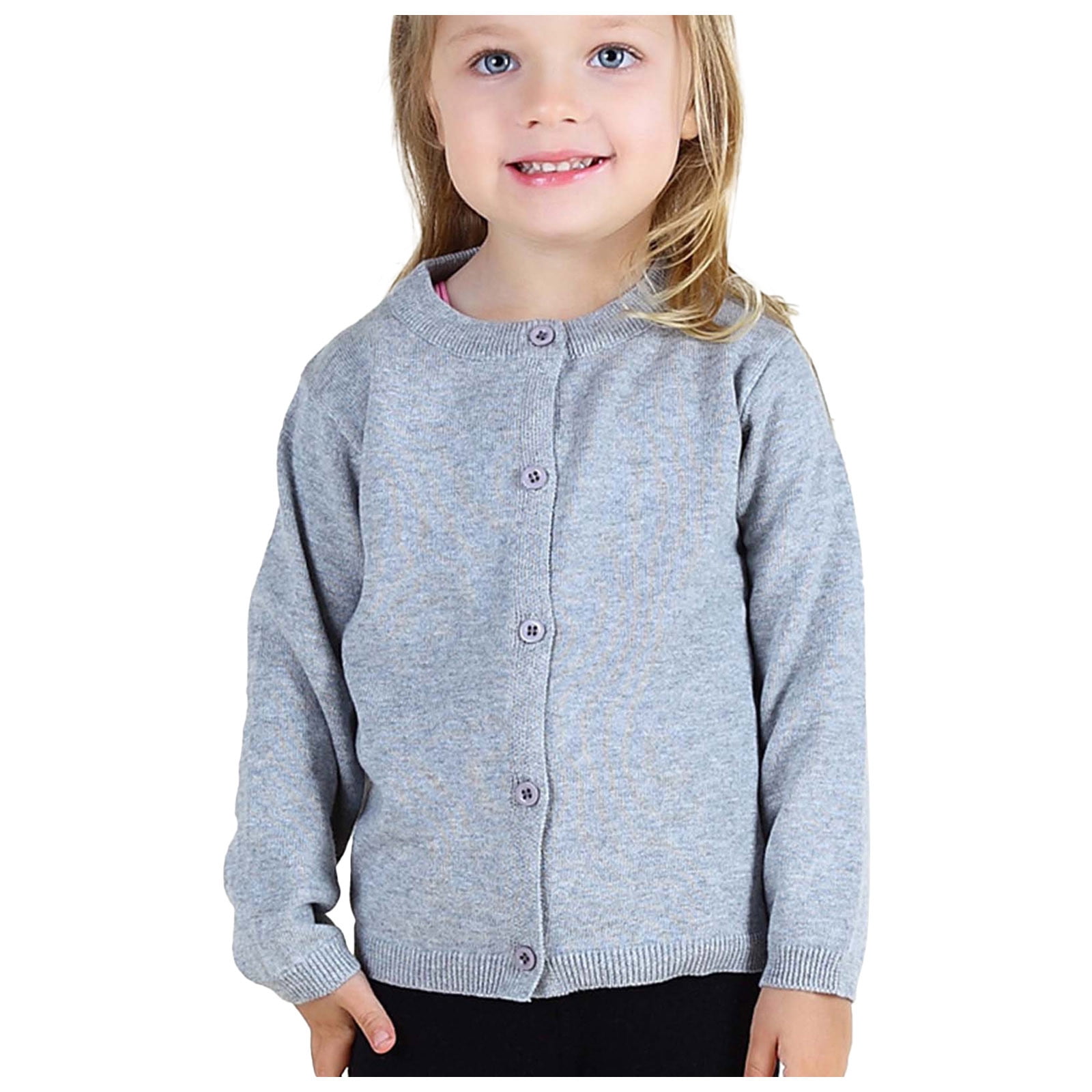 Little Surprise Box Grey Sweater with Red Border, Winter Cardigan Sweater for Kids