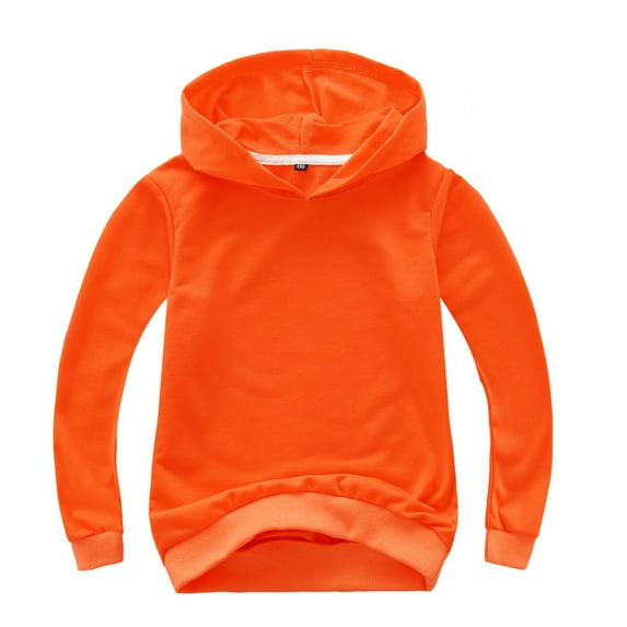 Dadaria Toddler Sweatshirt 2Y-10Y Toddlers Kids Baby Boys Girls Hooded Solid Thick Coat Sweatshirt Pullover Orange 140,Toddler