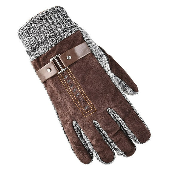 Dadaria Warm Gloves Fashion Men Driving Keep Warm Point Finger Windproof Winter Screen Gloves Brown,Men