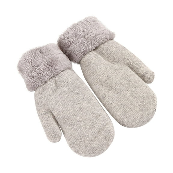 Dadaria Winter Gloves Women Winter Gloves Warm Lining - Cozy Warmer Thick Gloves Mittens Gray,Women